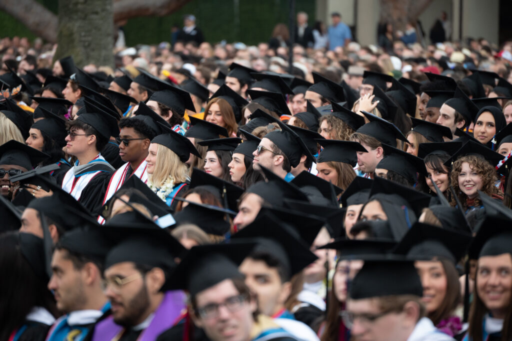 Graduates Listening at Commencement