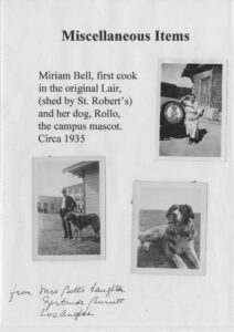 Miriam Bell and campus mascot Rollo, circa 1935