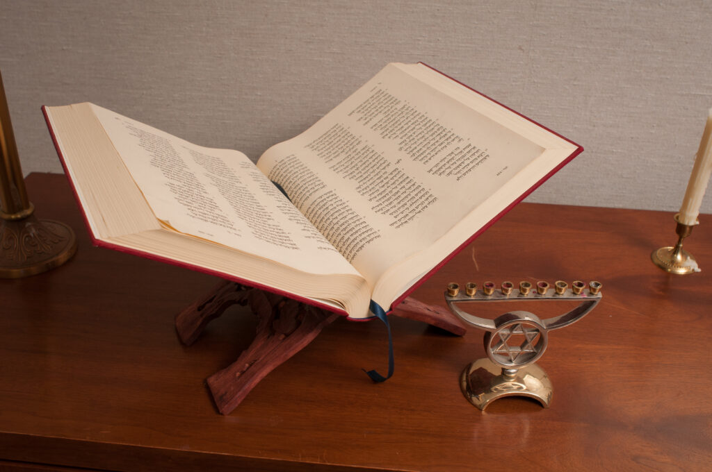 Campus Scenes of Jewish Student Life (Torah and Menorah)