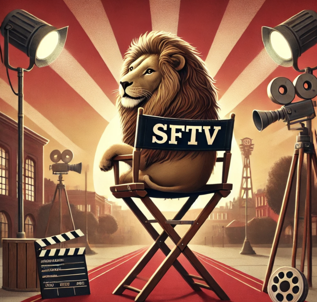 LMU Lion in Director's Chair