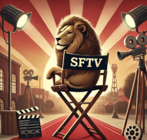 LMU Lion in Director's Chair
