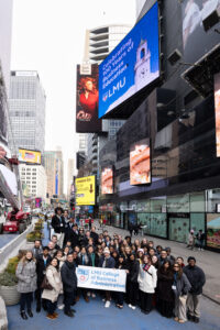 Students and LMU leaders in Times Square
