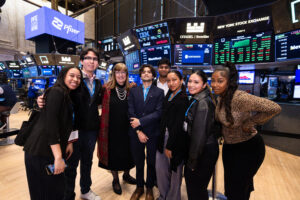 Dean Dayle Smith with Students on the trading floor of NYSE