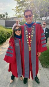 Cathy Irwin and President Poon