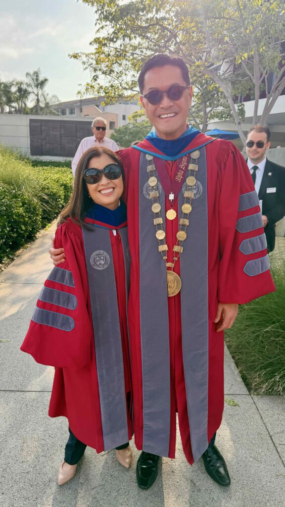 Cathy Irwin and President Poon