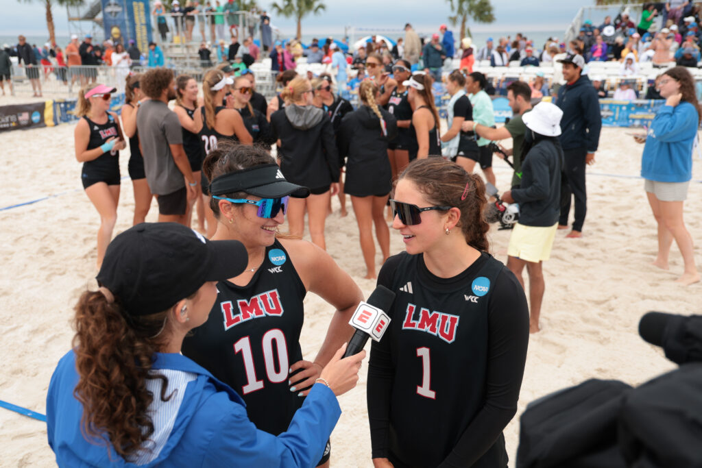 Anna Pelloia (10) and Tanon Rosenthal (1), interviewed by ESPN.