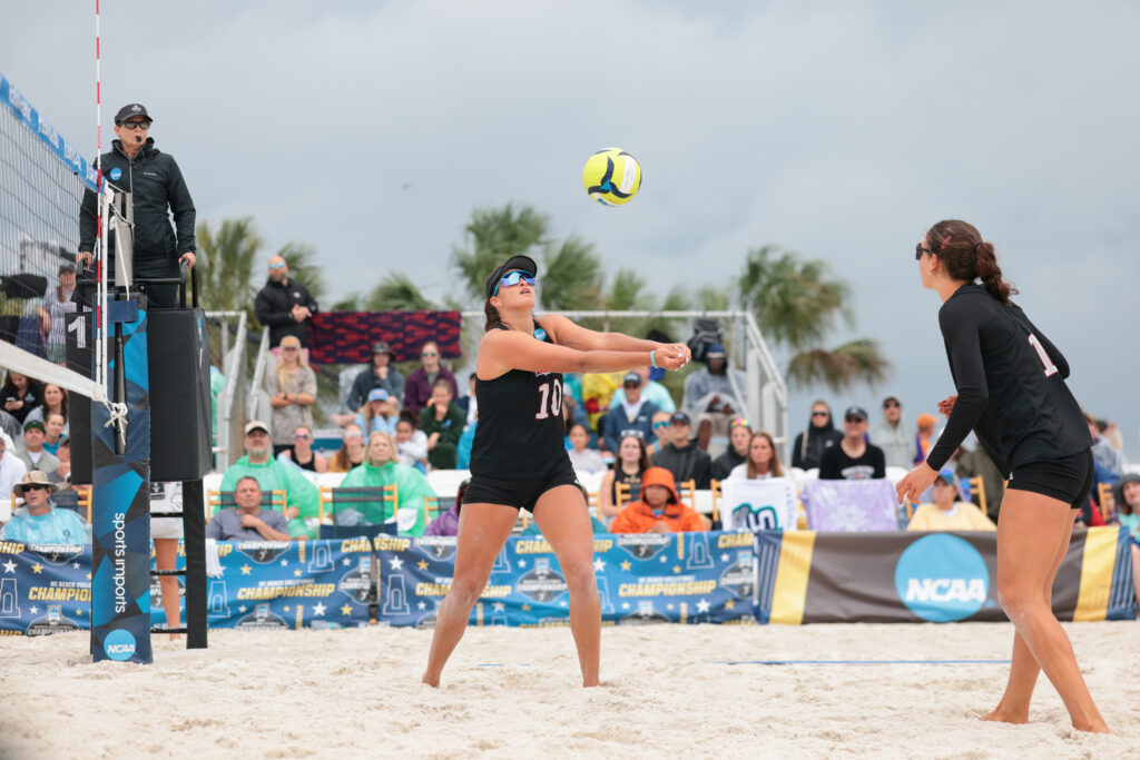 GULF SHORES, ALABAMA - MAY 1: during the National Collegiate Women's Beach Volleyball Championship held on May 1, 2026 in Gulf Shores, Alabama. (Photo by C. Morgan Engel/NCAA Photos via Getty Images)