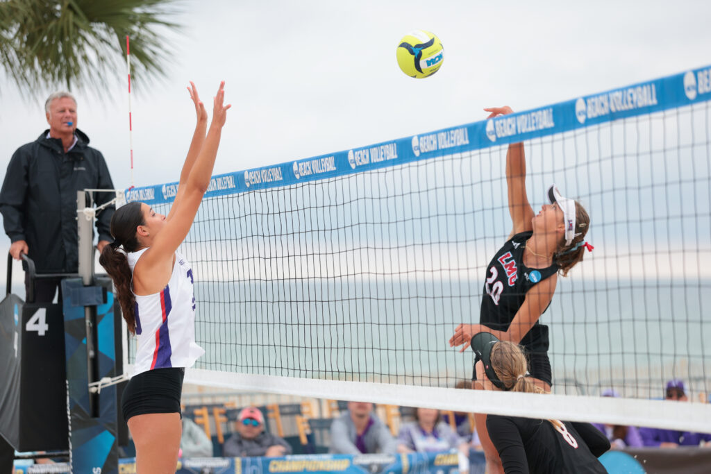 GULF SHORES, ALABAMA - MAY 1: during the National Collegiate Women's Beach Volleyball Championship held on May 1, 2026 in Gulf Shores, Alabama. (Photo by C. Morgan Engel/NCAA Photos via Getty Images)