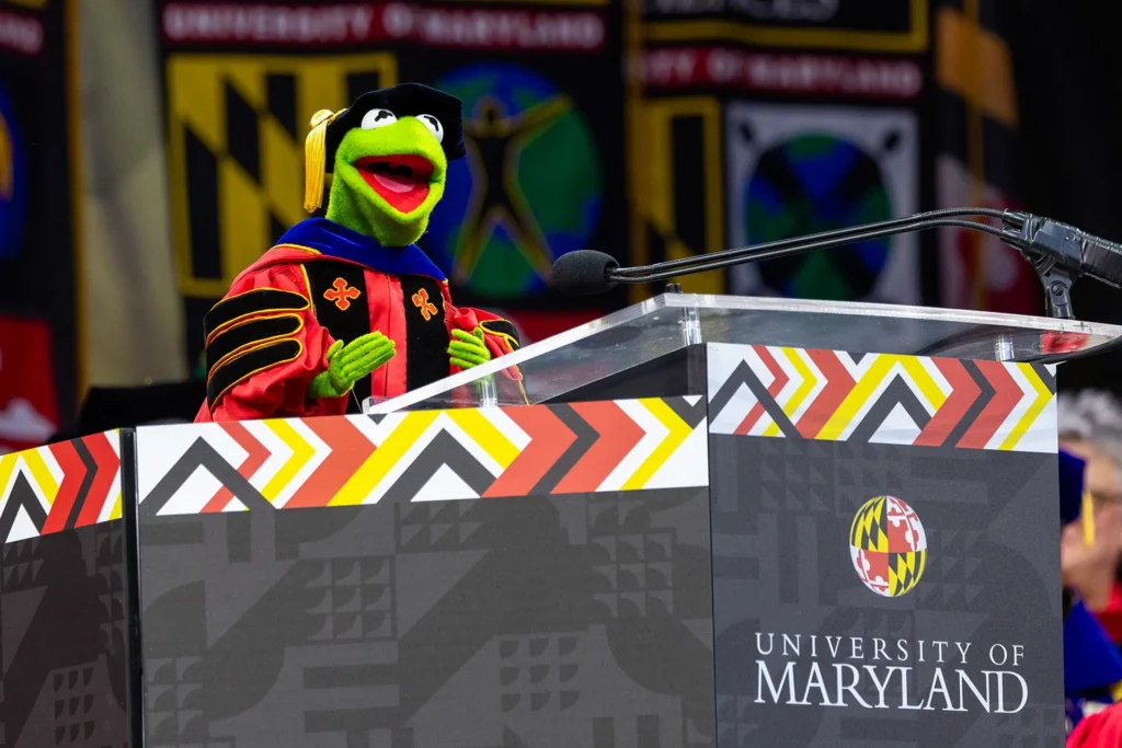 Kermit giving Commencement Address